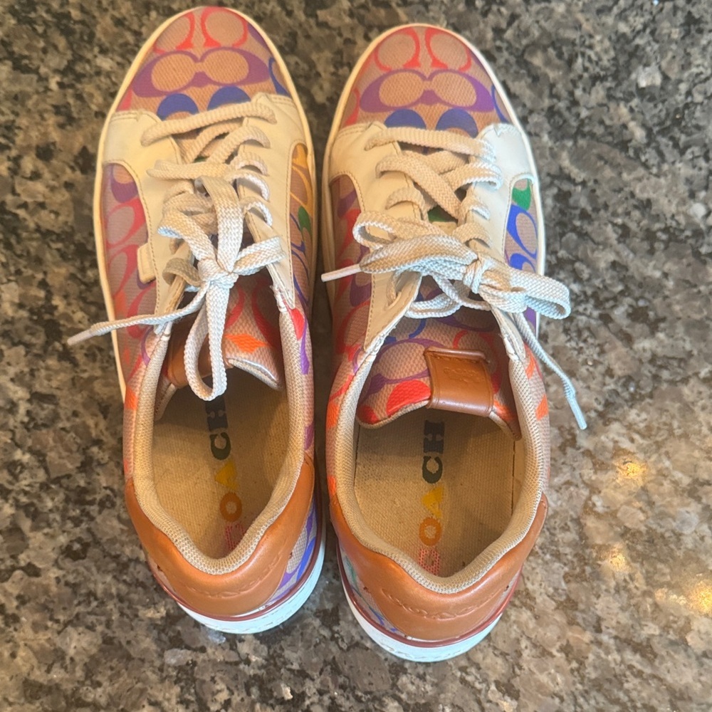 Coach Clip Colorful Logo Pattern Sneakers 10 - Picture 13 of 15